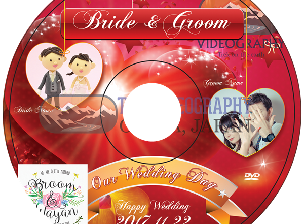 ゴージャスなバレンタインデー用DVD盤面印刷デザイン/Wedding Labe Design