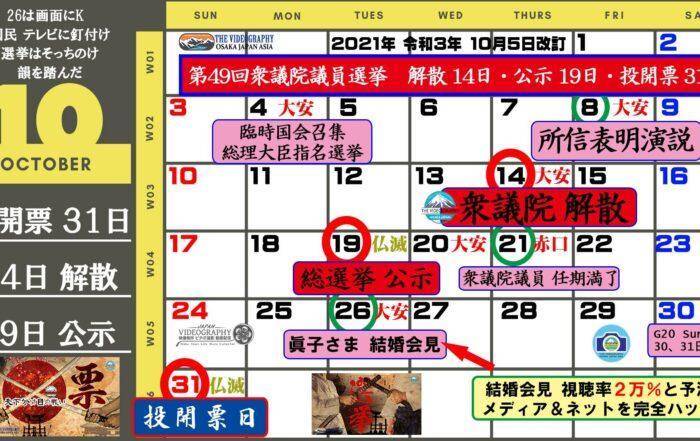 岸田文雄内閣発足 第49回衆議院議員選挙 10月31日 投開票
