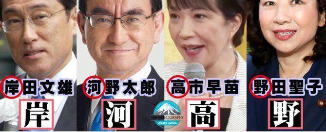 「岸河高野」 自民党総裁選 立候補者